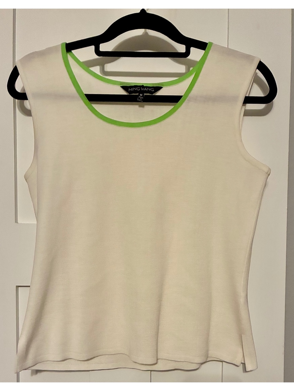 Ming Wang 2-Piece Set Green White Striped Jacket Blazer & Tank Top Size L / M - Picture 6 of 6